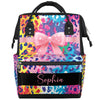 Colorful Leopard Print Custom Diaper Bags Nursing Baby Bag for Mom Gifts Stroller Bag Mommy Bags for Travel Shopping Swim Walkin