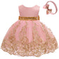 Cmmchaah Toddler Girl Big Bowknot Dresses Baby Little Girls Lace Embroidery Wedding Party Ball Gown Dress (Pink,120)