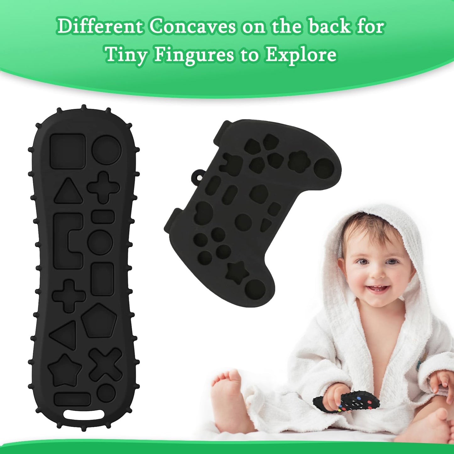 TIEDXIOY Baby Teething Toys Chew Toy,?BPA Free,CPC-Certified? Silicone Remote Control and Game Controller Teethers for Toddlers,