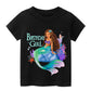 Mermaid Birthday Outfit Set - Shirt, Rainbow Tutu Dress, Satin Sash, Headband - Birthday Gifts For Girls Costume (Mermaid 9, 4-5