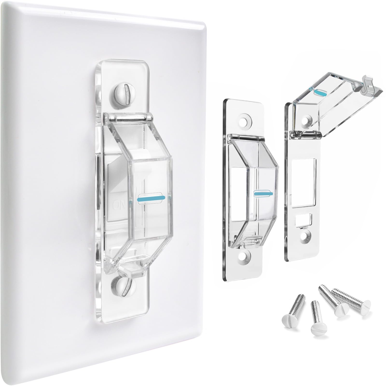 2 Pack Light Switch Cover Guard,Wall Light Switch Lock With Glow In The Dark Effect, Child Proof Wall Switch Cover Keeps Lights 
