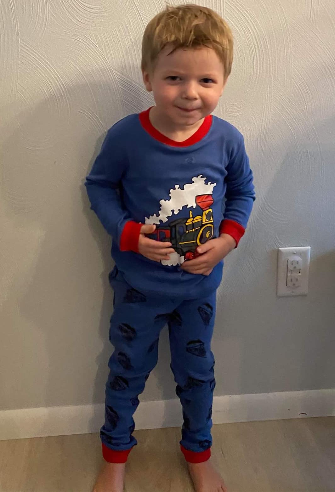 Pajamas For Boys 100% Cotton Train Pjs Toddler 2 Piece Long Sleeve Sleepwear Kids Clothes Set Outfits 6T