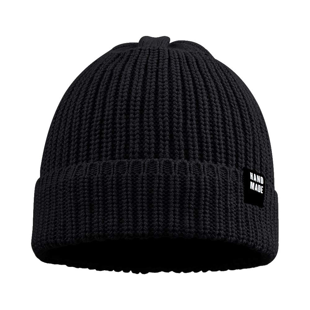 Simple Knitted Baby Beanie Hip-Hop Boys Winter Hat Toddler Kids Bonnet For Girls 0-5Y (Black+Khaki+Gray,L)