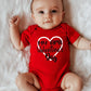 Hrcfbk Infant Newborn Baby Boys Girls My First Valentine'S Day Bodysuit Short Sleeve Romper Layette Set(Red 3,0-3Months)