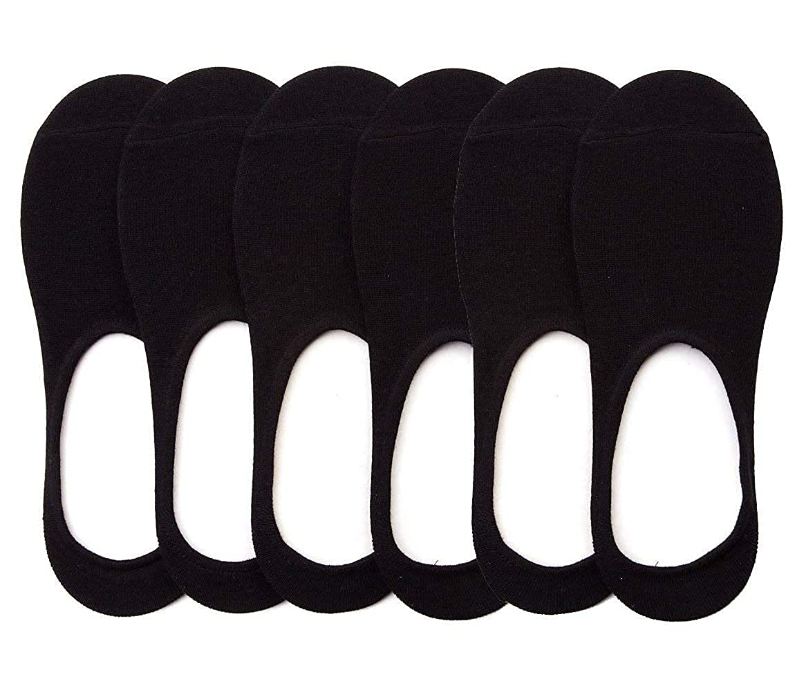 Unisex Black Cotton Low Cut Loafer Socks | No Show| Anti Slip Silicon Grip (4)