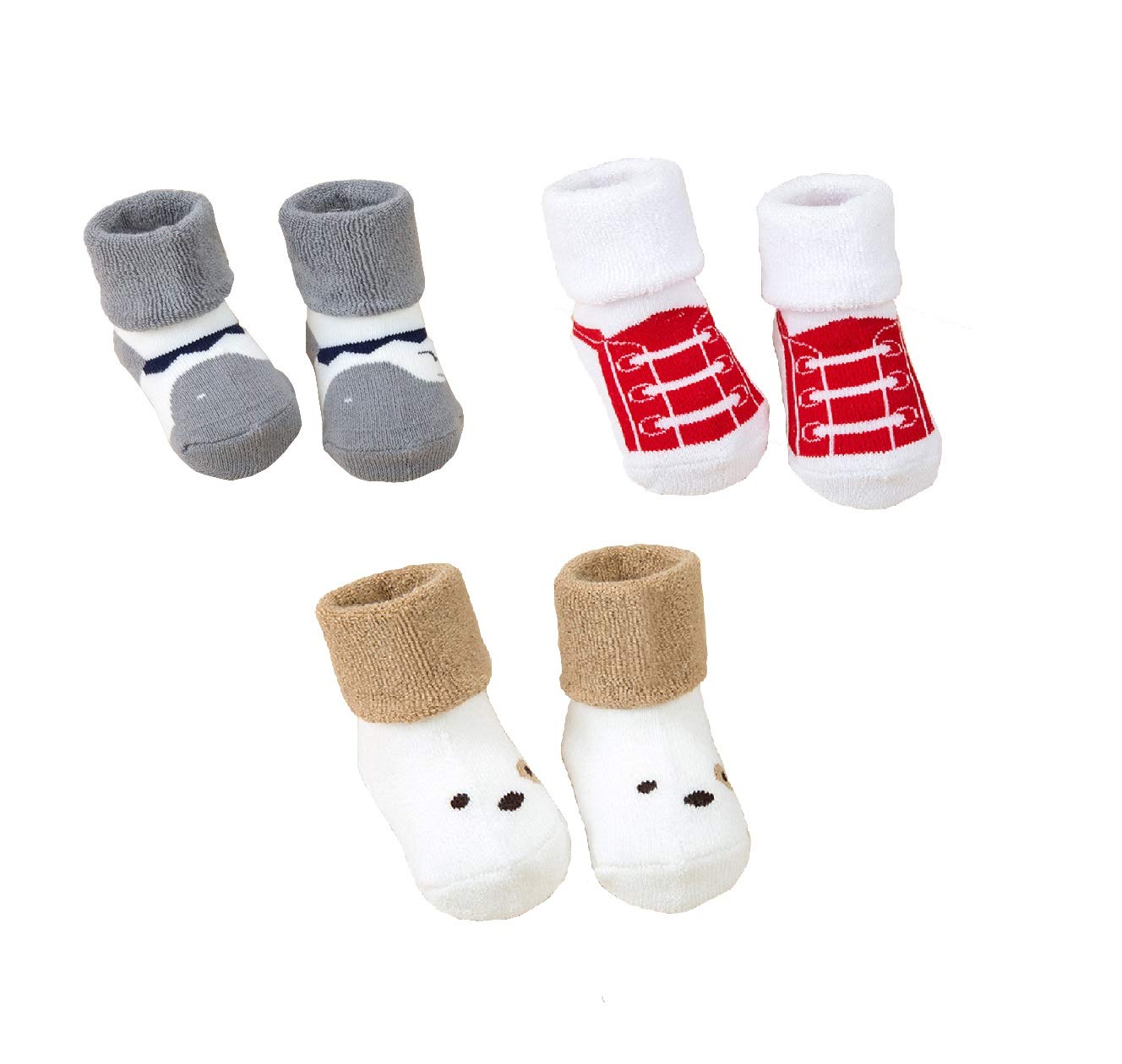 Syga BabyS Set Of 3 Baby Warm Thick Turn Cuff Ankle Socks Cotton Ankle Length Soft Warm Winter Socks Small Set Of 3 Random Desi
