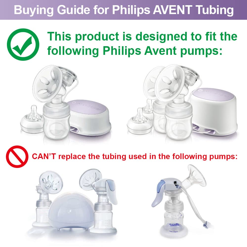 Replacement Tubing Compatible With Avent Comfort Breastpump, Replaces Avent Tubing Or Philips Tubing; Retail Pack, 2 Tubes/Pack;