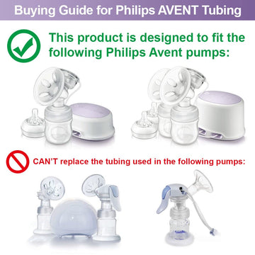 Replacement Tubing Compatible With Avent Comfort Breastpump, Replaces Avent Tubing Or Philips Tubing; Retail Pack, 2 Tubes/Pack;