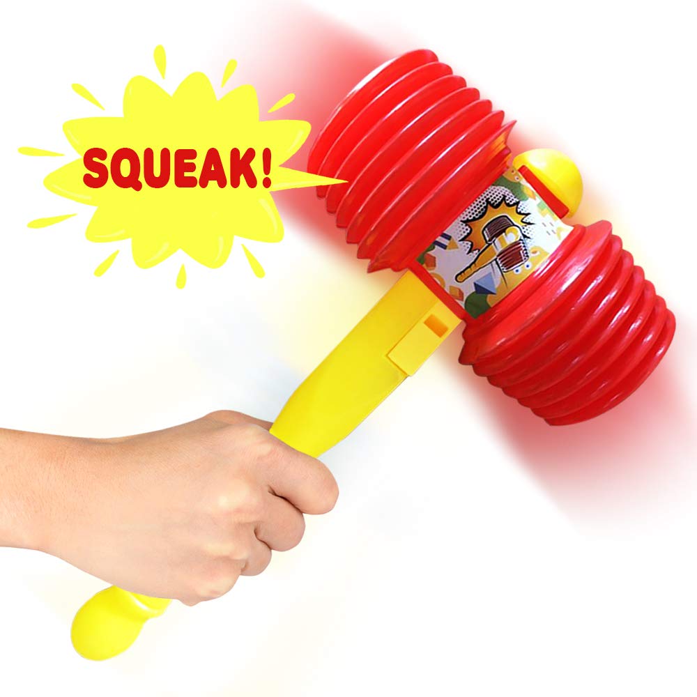 ArtCreativity Giant Squeaky Hammer, Jumbo 14 Inch Kids Squeaking Hammer Pounding Toy, Clown, Carnival, and Circus Birthday Party