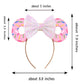 Foeran Mouse Ears Headbands Shiny Bows Mouse Ears Glitter Party Princess Decoration Cosplay Costume For Girls Women (Donut Pink)