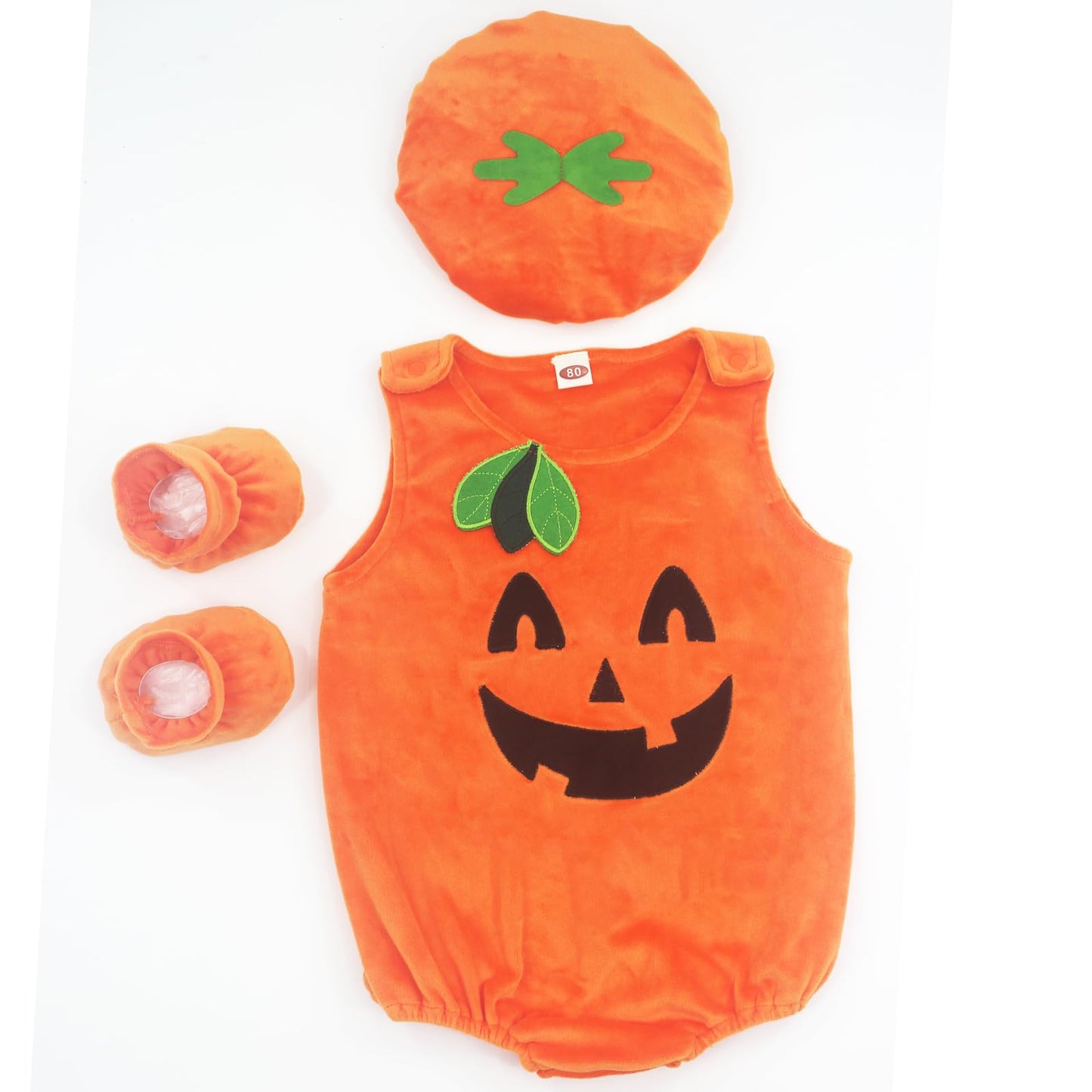 Zhskeuun Newborn Baby Boys Girls Halloween Avocado/Pumpkin/Dinosaur Costumes Halloween Cosplay (Baby Pumpkin Outfit, 3-6 Months)