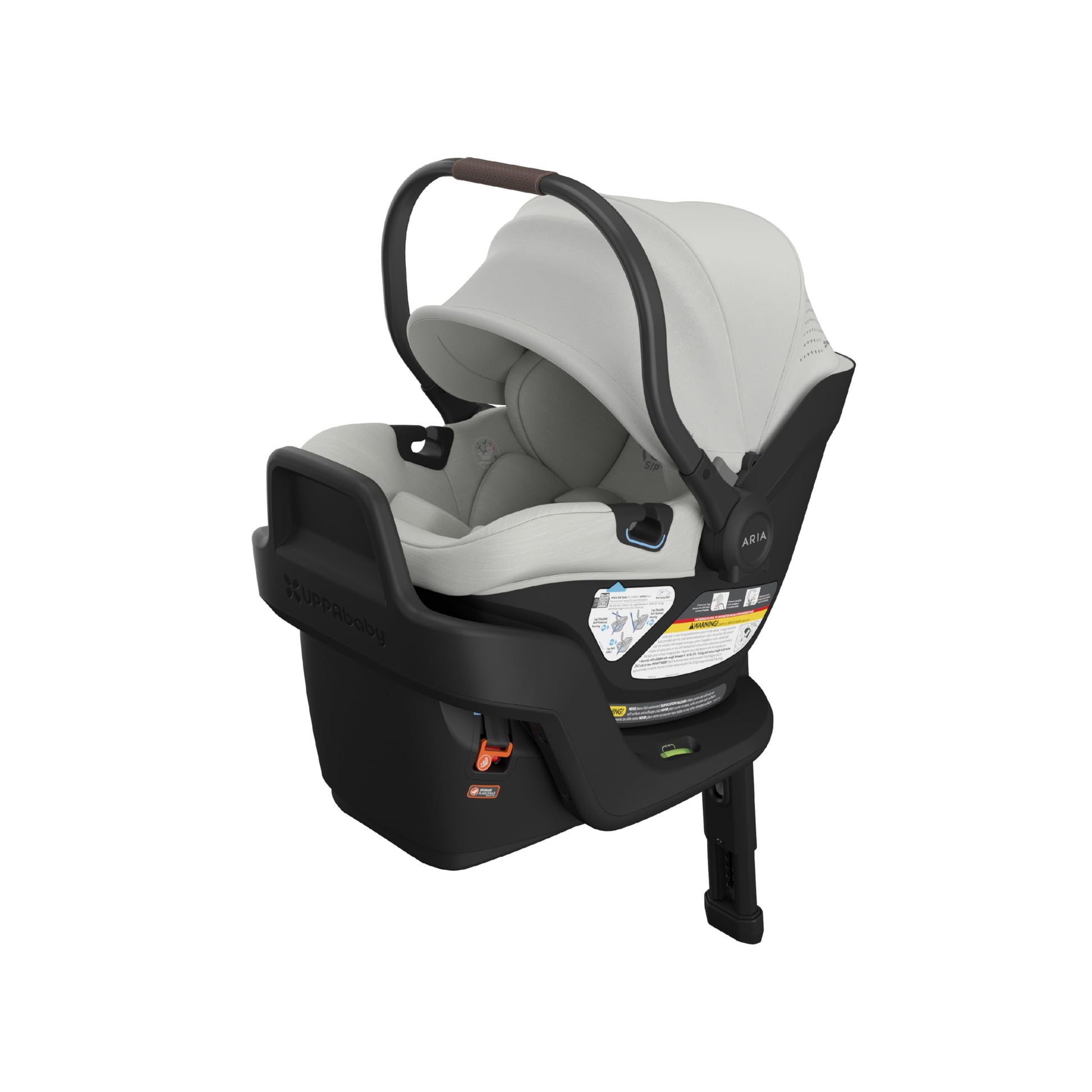 UPPAbaby Aria V2 Lightweight Infant Car Seat - Just Under 6 lbs - Base with Load Leg + Infant Insert + All-Weather FootCover Inc
