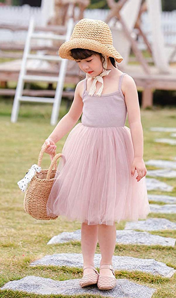 Bgirnuk Baby Girl Tutu Dress Toddler Sleeveless Tutu Dress Infant Tulle Dresses 580 Pink 5T