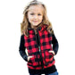 Xfglck Toddler Kids Baby Girls Vest Coat Plaid Zipper Jacket Christmas Outfits Sleeveless Fall Winter Outwear With Pocket (Red,