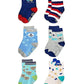 Footprints Organic Cotton Baby Unisex Antiskid Ankle Length Socks | Patterned | Pack Of 6 (35 Years), Multicolour