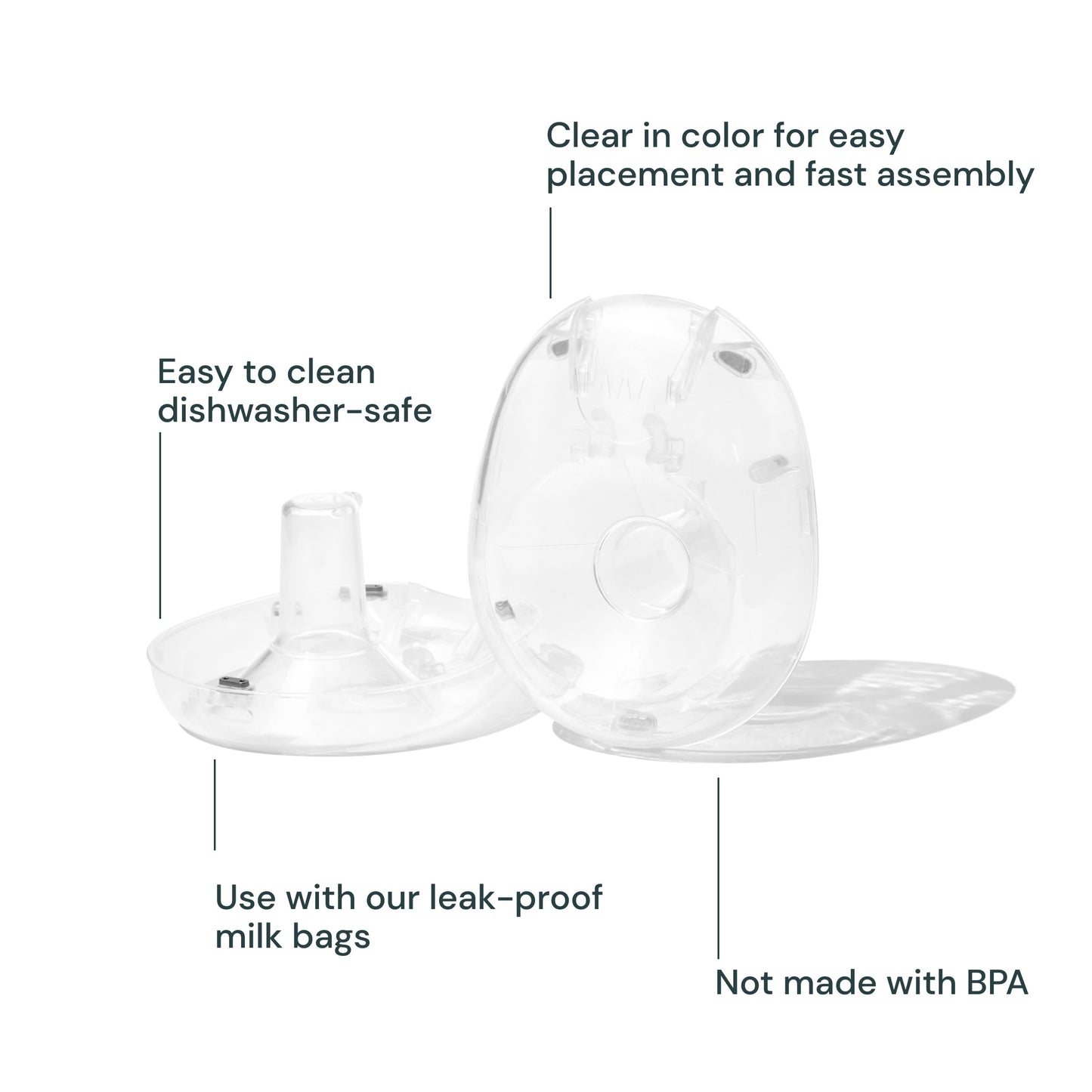 Willow 360 Breast Pump Flanges, 2-Count - 21Mm Breast Shield - For Willow 360 Or 3.0 Wearable Breast Pump, Hands-Free For Leak P