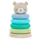 Ingenuity: ity by Ingenuity Cutie Stacks, 4 BPA-Free Rings, Faux Wood Stand, Bear Topper, Unisex, for Ages 6 Months and Up - Nat