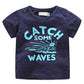 Cute Baby Boys Clothes Toddler Jeans Romper Set Wit H Blue Letters Printed Short Sleeve T-Shirt Blue 95