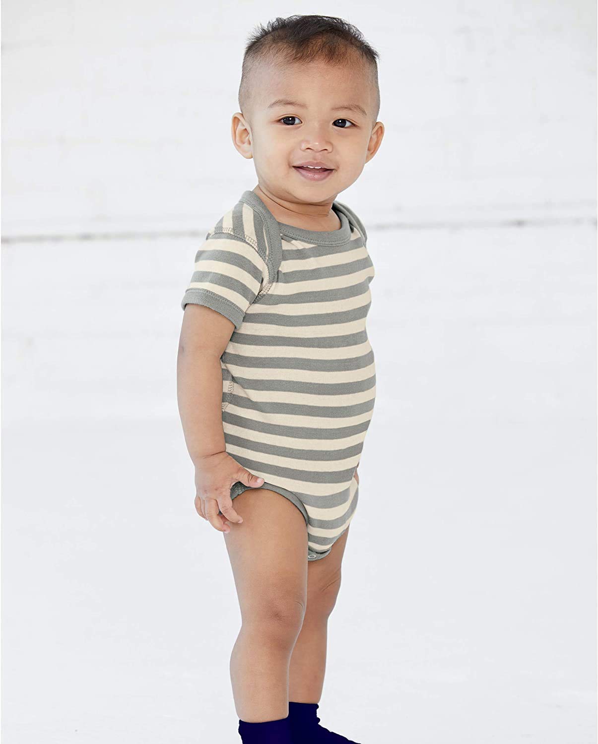 Rabbit Skins Baby Soft Short-Sleeve Bodysuit (4400) Heather, 0-3 Months