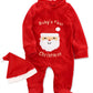 Von Kilizo Baby Christmas Outfit My First Christmas Baby Girl Boy Outfit 3-6 Months Newborn Boy Girl Christmas Outfit Footed Rom