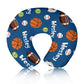 Rucekia Baby Nursing Pillow Cover - Personalized Name Blue Balls Breastfeeding U-Shaped for Bottle Feeding, Ultra Soft Comfortab