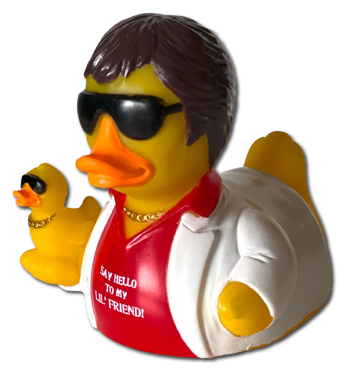 CelebriDucks - Say Hello to My Lil Friend - Floating Rubber Ducks - Collectible Bath Toy Gift for Kids & Adults of All Ages