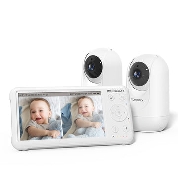 Momcozy Baby Monitor with 2 Cameras 5? 1080P Split Screen Video Baby Monitor with Camera and Audio no WiFi for Baby Safety 5000m