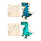 ATORSE 2Pcs Busy Board Parts Accessory Wooden Dinosaur Toy for Preschool Boys Gifts Blue|Baby | Toys for Baby | Developmental Ba
