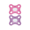 Mam Comfort Baby Pacifier, 100% Lightweight Silicone, Sterilizer Case, Girl, 0-3 Months, 2 Count (Pack Of 1)