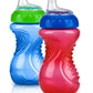 Nuby 2 Piece No Spill Easy Grip Trainer Cup 10 Oz, Blue/Red