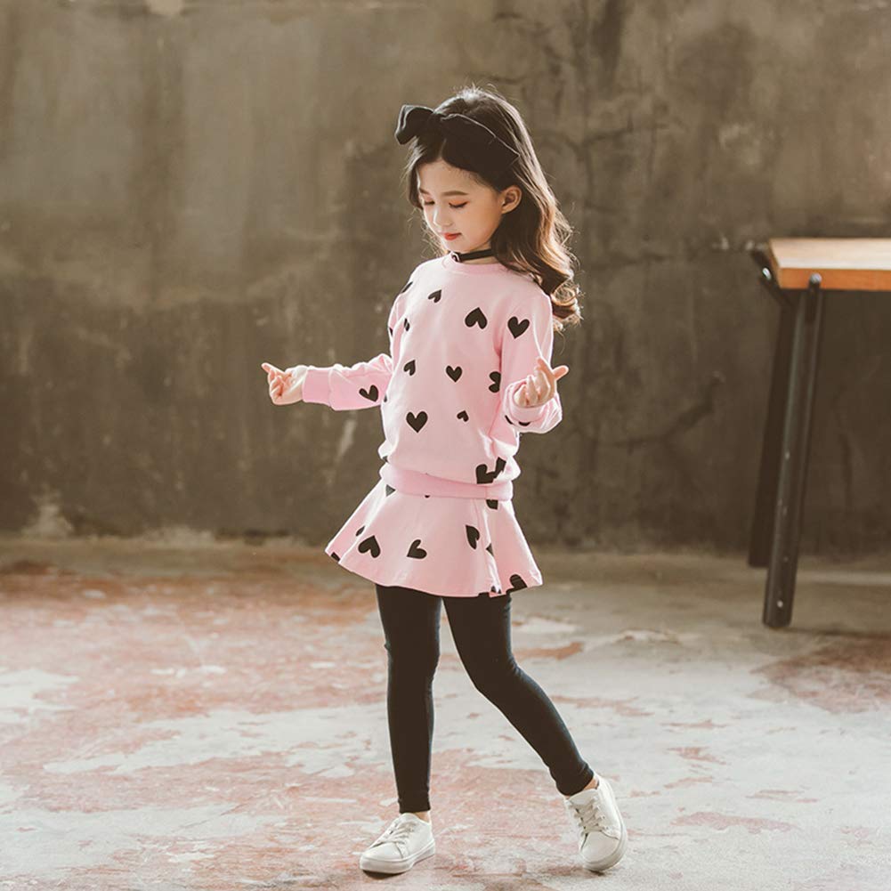 Little Girl Clothes Infant Outfits Set 2 Pieces Long Sleeved Tops And Pants (Pink, 18-24 Months)