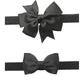 2Pc/Set Baby Girls Grosgrain Ribbon Hairband Set Ribbon Bows Hair Tie Headband Jb10 (1-Black)