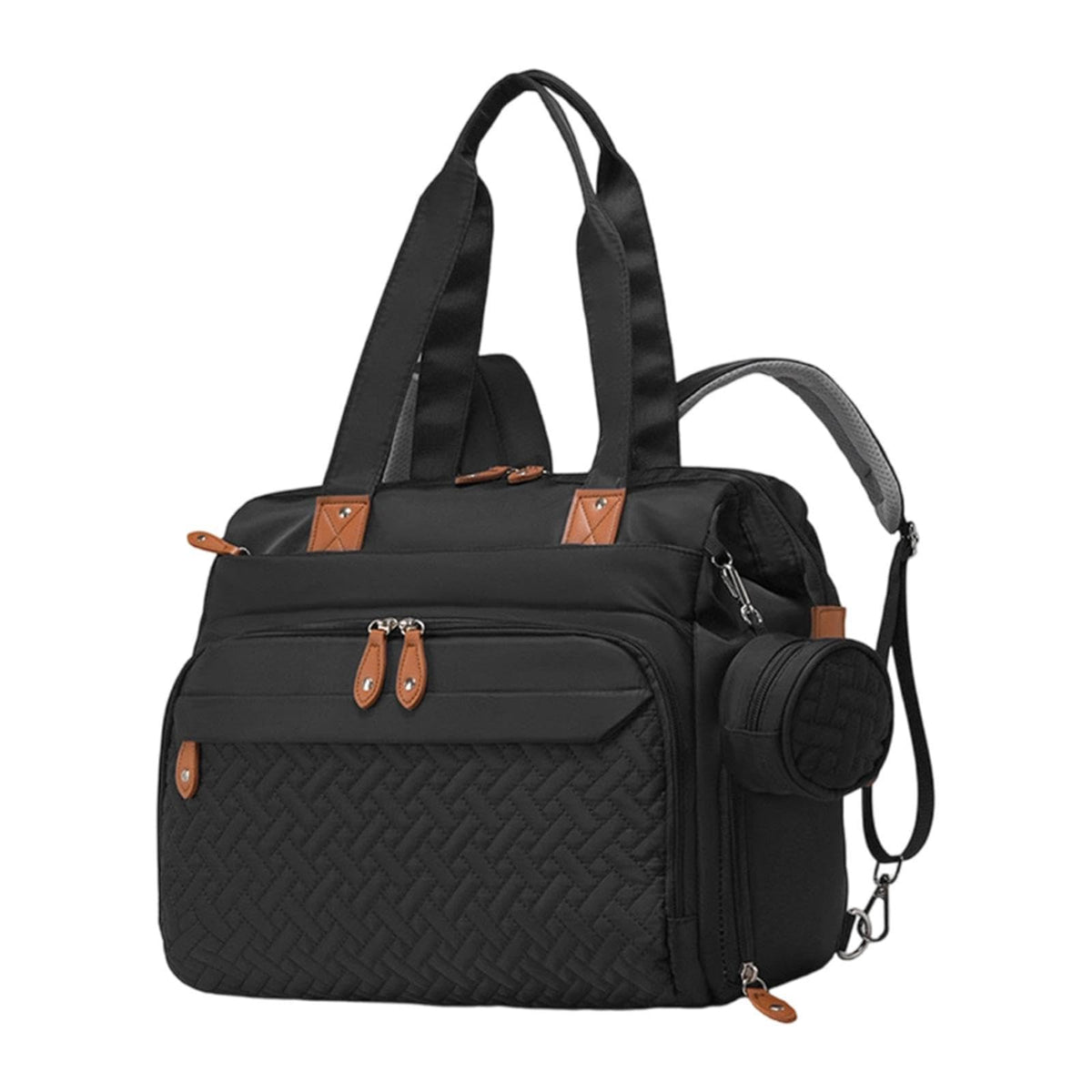 ATORSE Baby Travel Bag Pacifier Case with Stroller Straps Women Diaper Bag Backpack Black