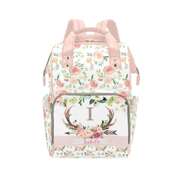 Noverbibi Custom Diaper Bag for baby Customized Antlers Deer Baby Bag Personalized Nursing Bags with Name Custom Name Mommy Dayp