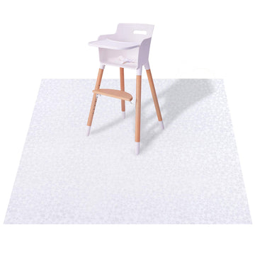 Plastic Splat Mat For Baby, Easy Cleaning Vinyl Floor Mat For Eating Messes, Waterproof High Chair Floor Protector Feeding Floor