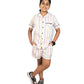 SHOPmOZO Night Suit Set for Girls Pure Cotton Half Shirt & Matching Shorts | Soft Breathable Night Dress| Top Bottom Set | Sleep