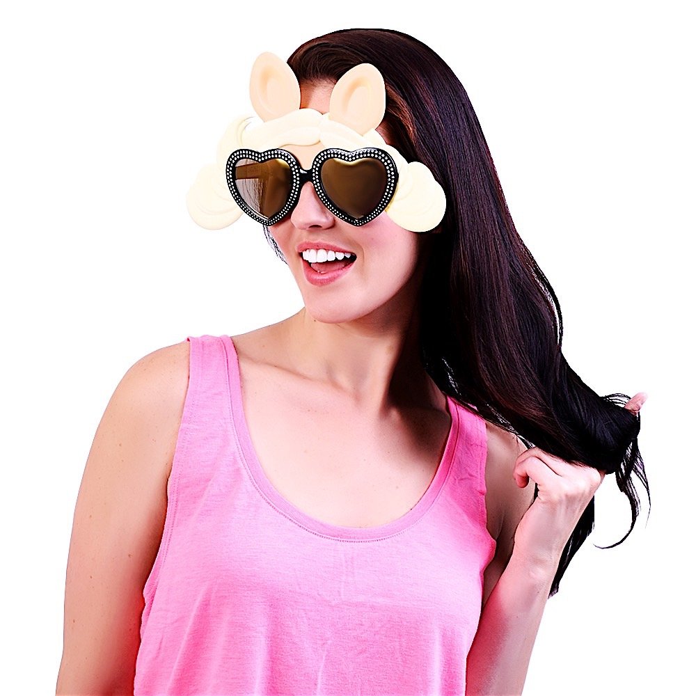 Sun-Staches Muppets Official Miss Piggy Sunglasses , Dazzling Costume Accessory , Uv400 , One Size Fits Most