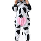 Canasour Kids Cow Onesie Farm Animal Halloween Cosplay Costume For 4T Girls Unisex Outfuit One Piece Hooded Soft Pajamas Party B