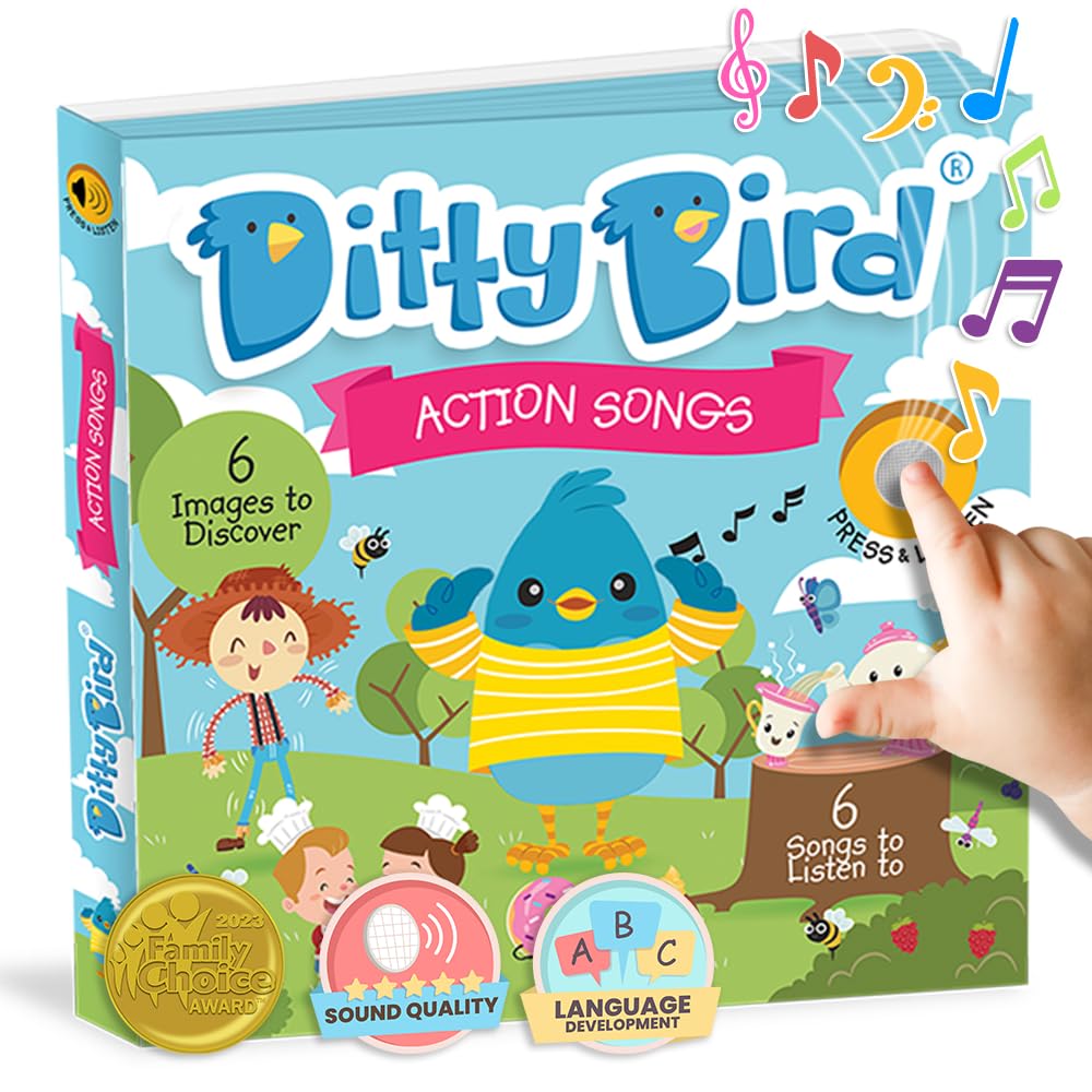 Ditty Bird Musical Books for Toddlers | Fun Childrens Nursery Rhyme Book | Im a Little Teapot Book with Sound | Interactive Tod
