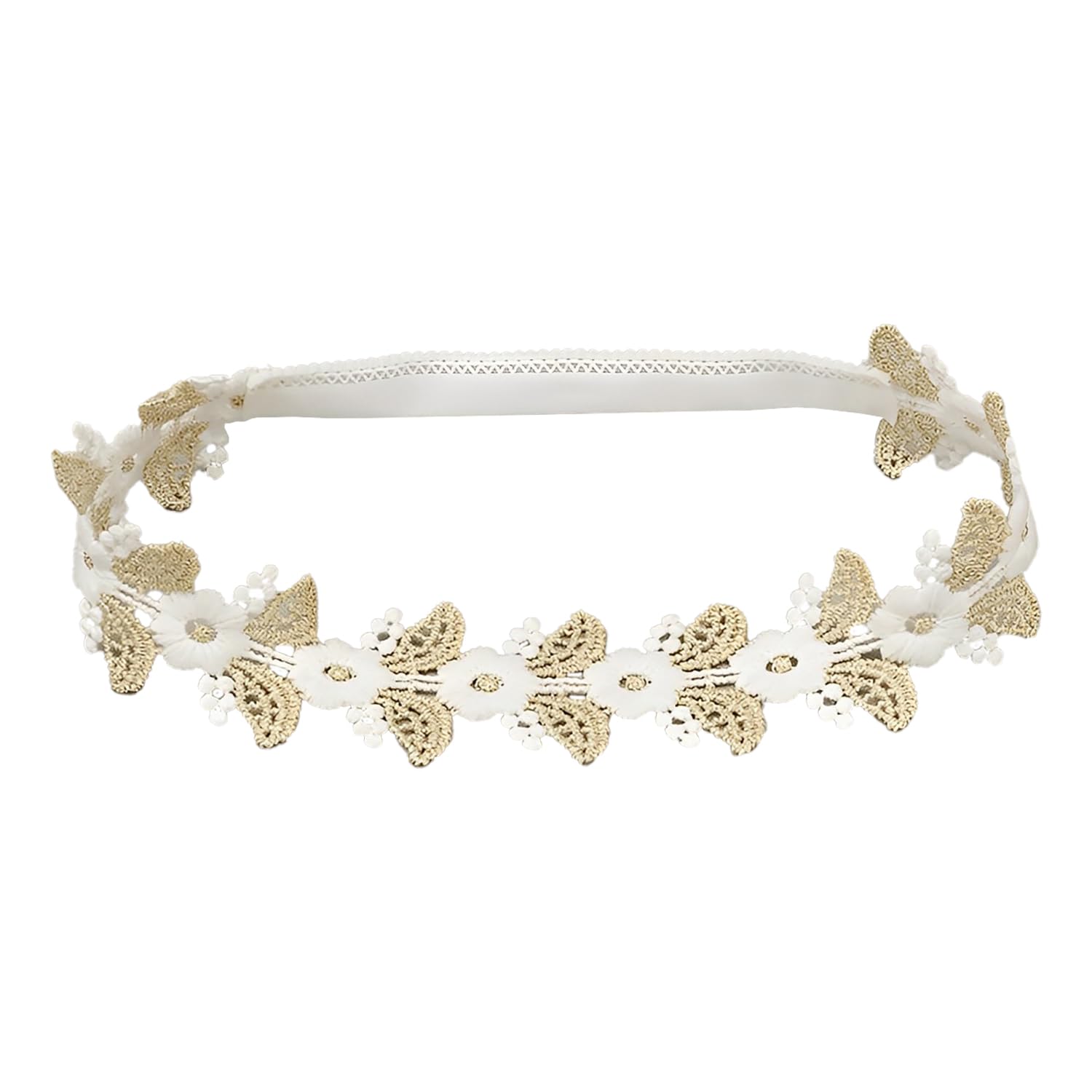Syga Baby GirlS Flower Leaf Headband Soft & Stretchable Cotton Hairband For Infants, Toddlers, Little Princesses (03 Years Gol
