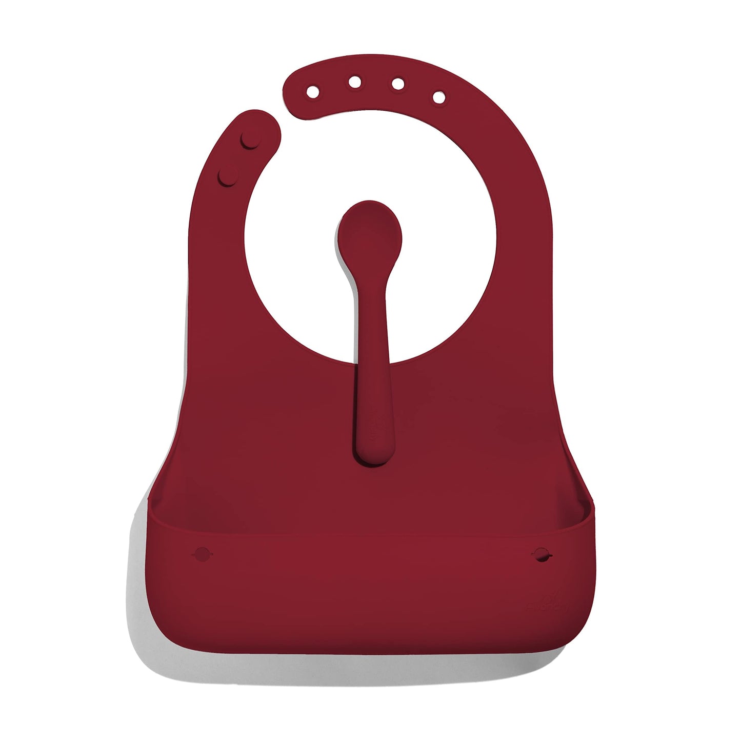 Avanchy Silicone Baby Bibs, Waterproof, Adjustable, BPA Free, Soft Unisex Set for Toddlers with Matching Spoon, Magenta