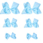 Sky Blue Bows For Girls,6Pcs Hand-Made Grosgrain Ribbon Hair Bows Alligator Clips Hair Accessories For Little Teen Toddler Girls