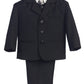 5 Piece Black Suit With Shirt, Vest, And Tie - Size 5