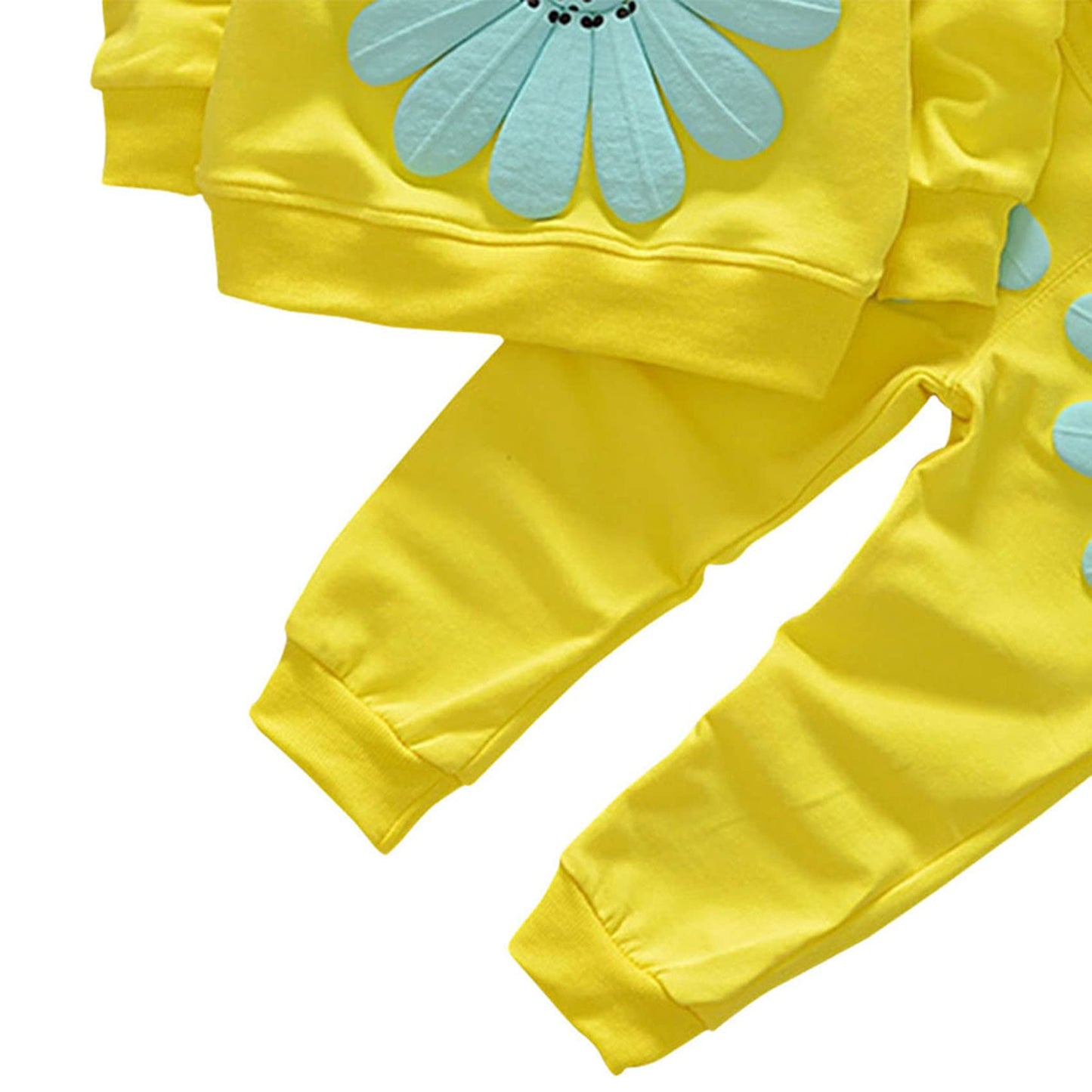 Avidqueen Toddler Baby Girls Sunflower Clothes Set Long Sleeve Top And Pants 2Pcs Outfits Fall Clothes (Age(2T), Yellow)
