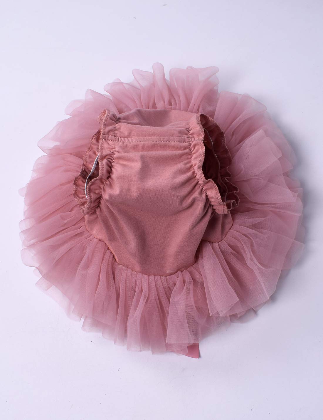 Baby Girls Tutu Skirt With Diaper Cover Cotton Tulle Bloomers And Headband Sets Bean Sand 6-12 Months
