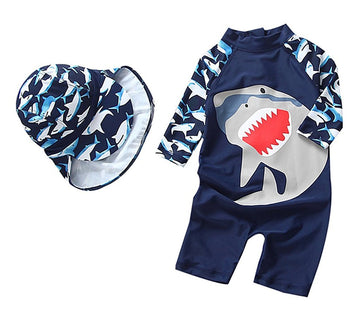 Yober Baby Boys Kids Swimsuit One Piece Toddlers Zipper Bathing Suit Swimwear With Hat Rash Guard Surfing Suit Upf 50+ Fba Navy,