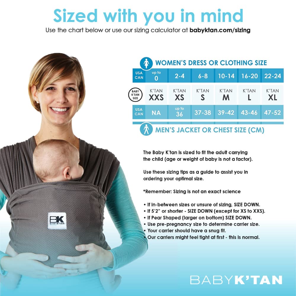 Breeze Baby Ktan Baby Carrier, #1 Easy Pre-Wrapped Baby Sling Gift | Breathable 100% Cotton Mesh | Hands Free Wrap for Infants