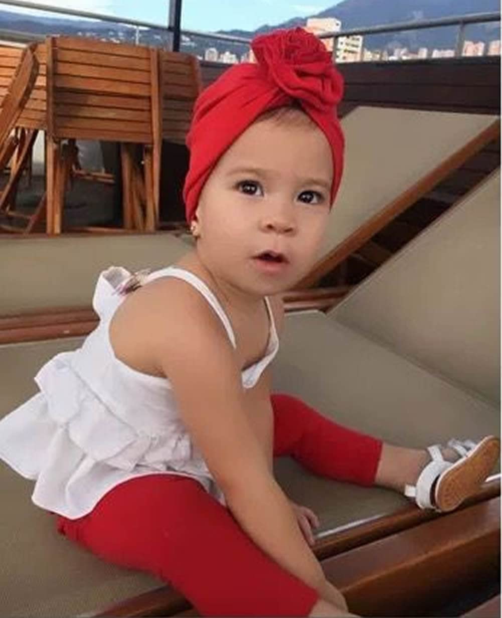 Angla 8 Pack Solid Large Flower Knot Bow Cotton Beanie Turban Hat Cap India Muslim Islamic Headwrap Winter Hospital Nursery For