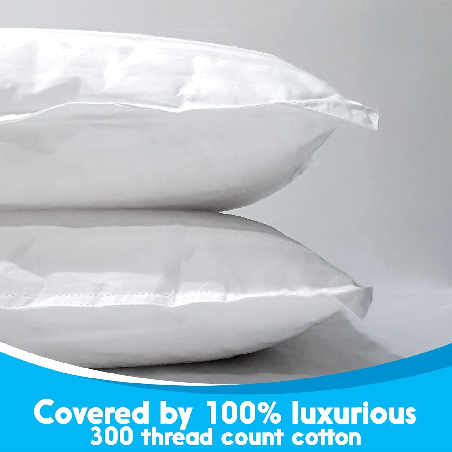 Kinder Fluff Toddler Pillow (2Pk) - The Only Pillow For Kid 300T Soft Cotton & Down Alternative, Hypoallergenic & Machine Washab