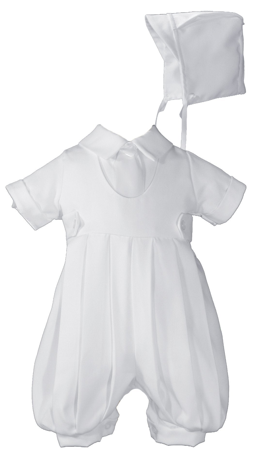 Boys White Gabardine Christening Baptism Knicker Set, 06 Month